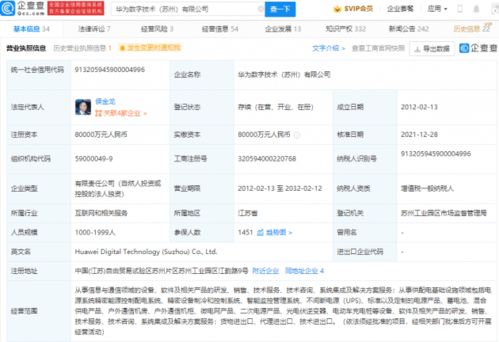 華為戰(zhàn)略調(diào)整 蘇州華為數(shù)字技術(shù)股權(quán)轉(zhuǎn)讓至華為數(shù)字能源